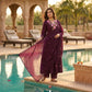 Royal Plum Embroidered Cotton Suit Set with Dupatta