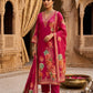 Royal Fuchsia Floral Printed Suit Set with Dupatta