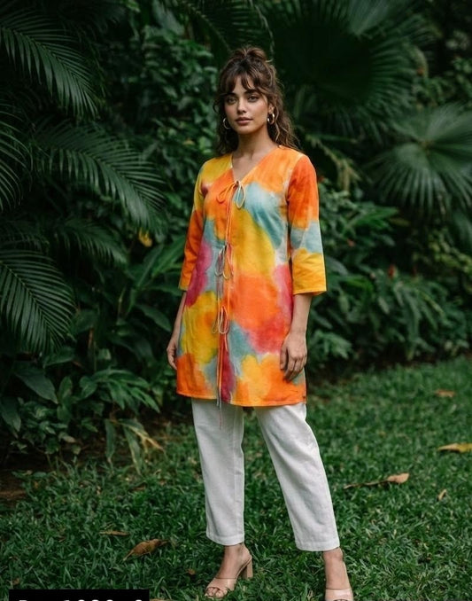 Sunset Splash Printed Cotton Co-Ord Set