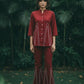 Maroon Elegance Embroidered Co-Ord Set