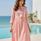 Blush Serenity Embroidered Cotton Midi Dress