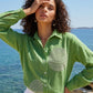 Lime Breeze Printed Cotton Shirt
