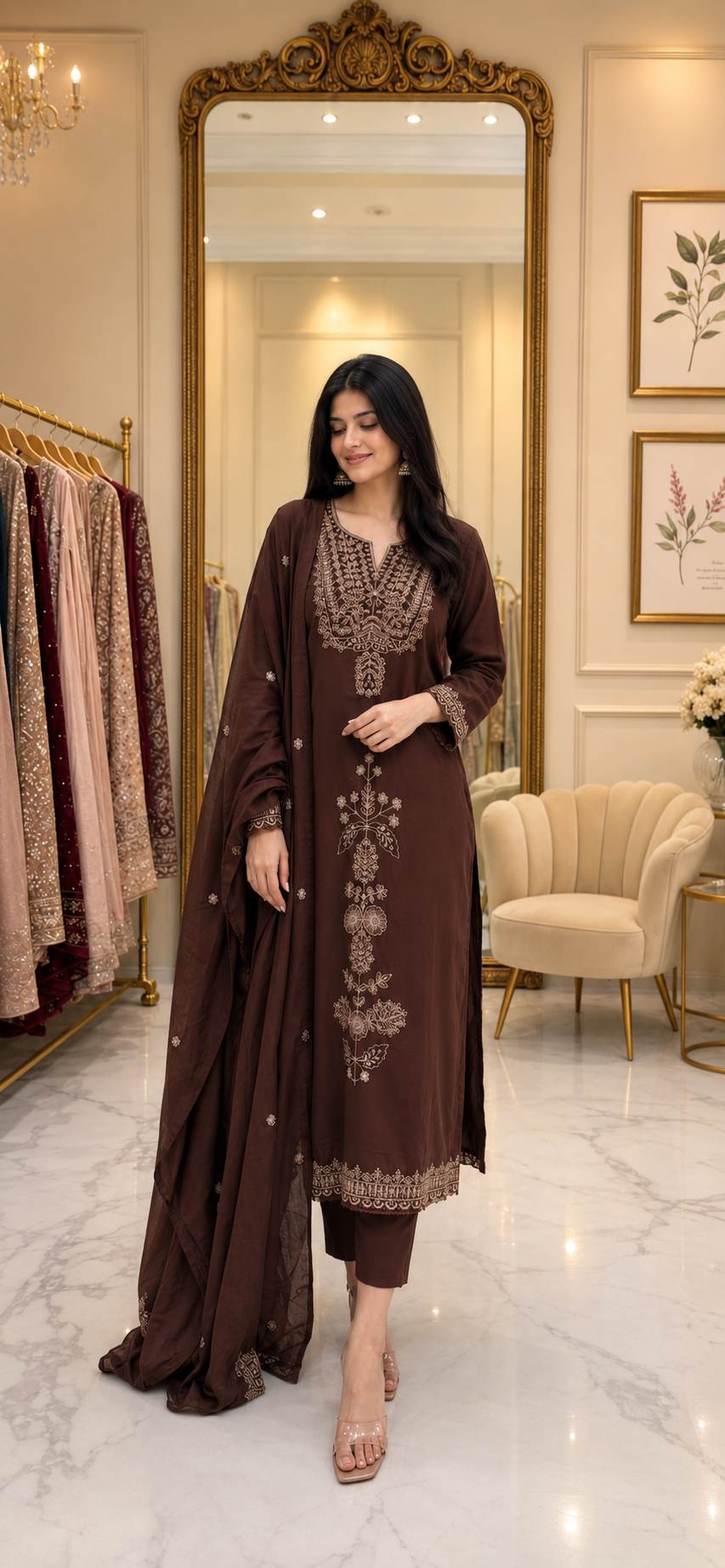 Handwork Kurti Pant With Duppatta