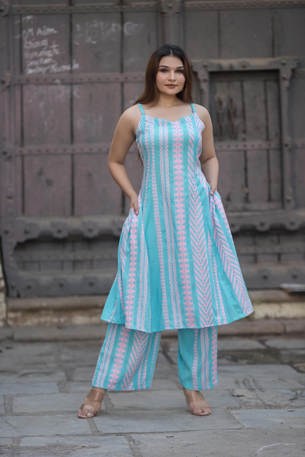 West Bengal hand khadi Spaghetti top culottes