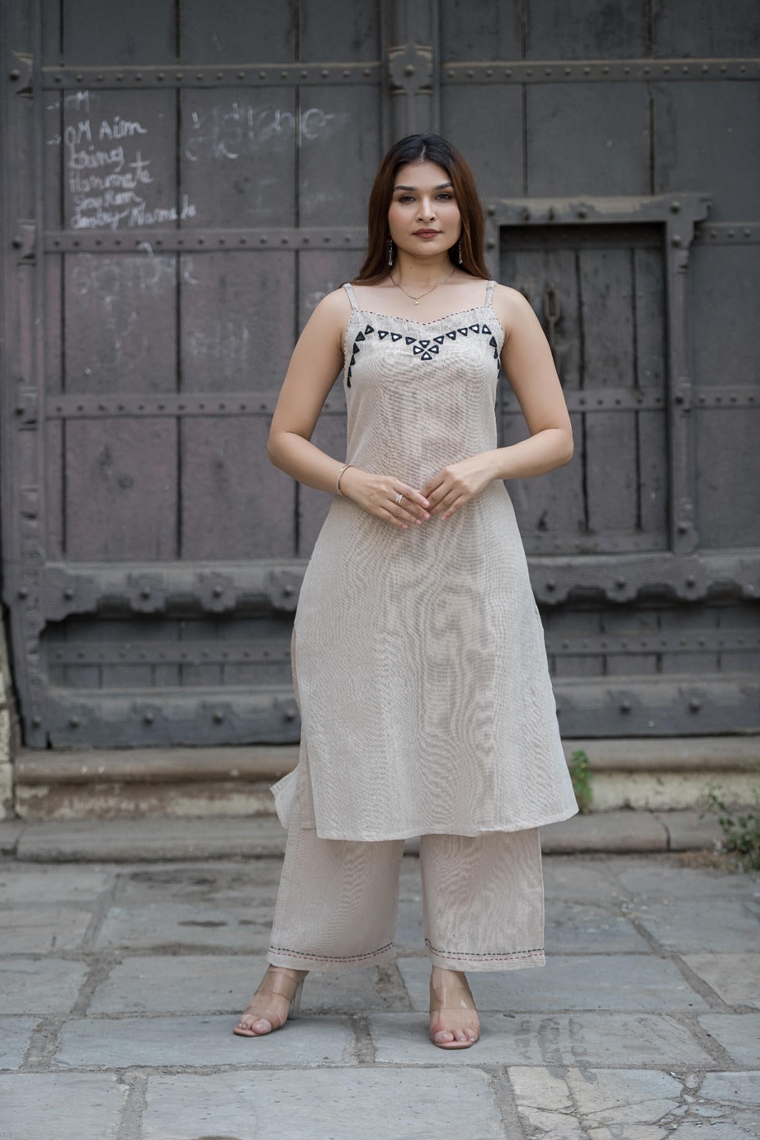 Jute Spaghetti Top with Palazzo