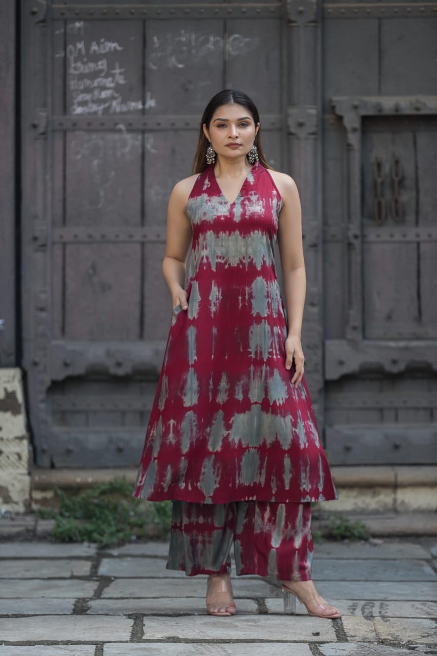Tie-Dye Grezza Fabric Kurti Palazzo
