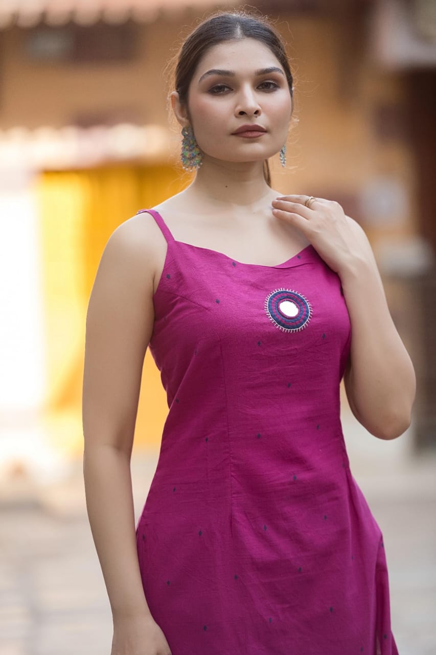 Handloom Buti Spaghetti Top & Culottes