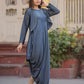 Tensil denim cowl style with mirror work koti