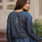Tensil denim cowl style with mirror work koti