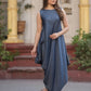 Tensil denim cowl style with mirror work koti
