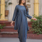 Tensil denim cowl style with mirror work koti