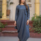 Tensil denim cowl style with mirror work koti
